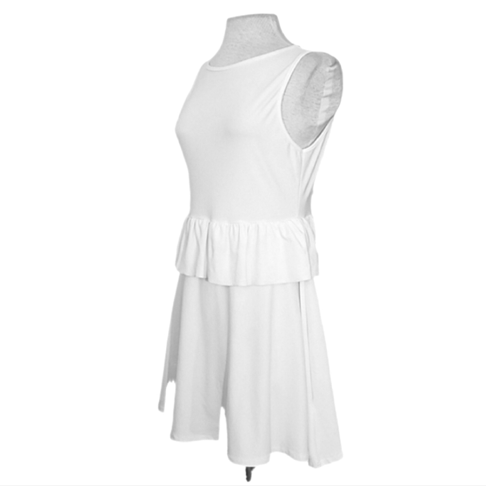 Boohoo Dress Sporty Chic Open Back Tieback Tierd White Size 10